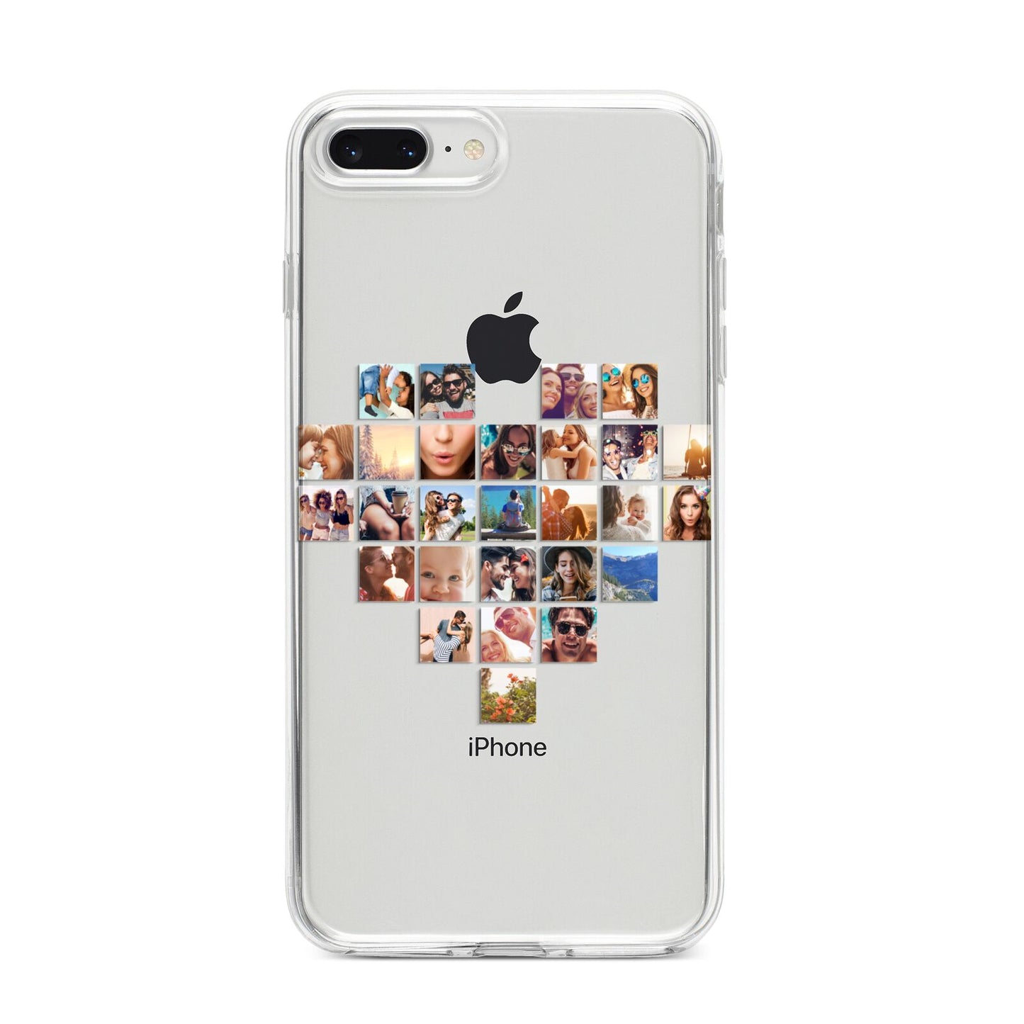 Large Heart Photo Montage Upload iPhone 8 Plus Bumper Case on Silver iPhone