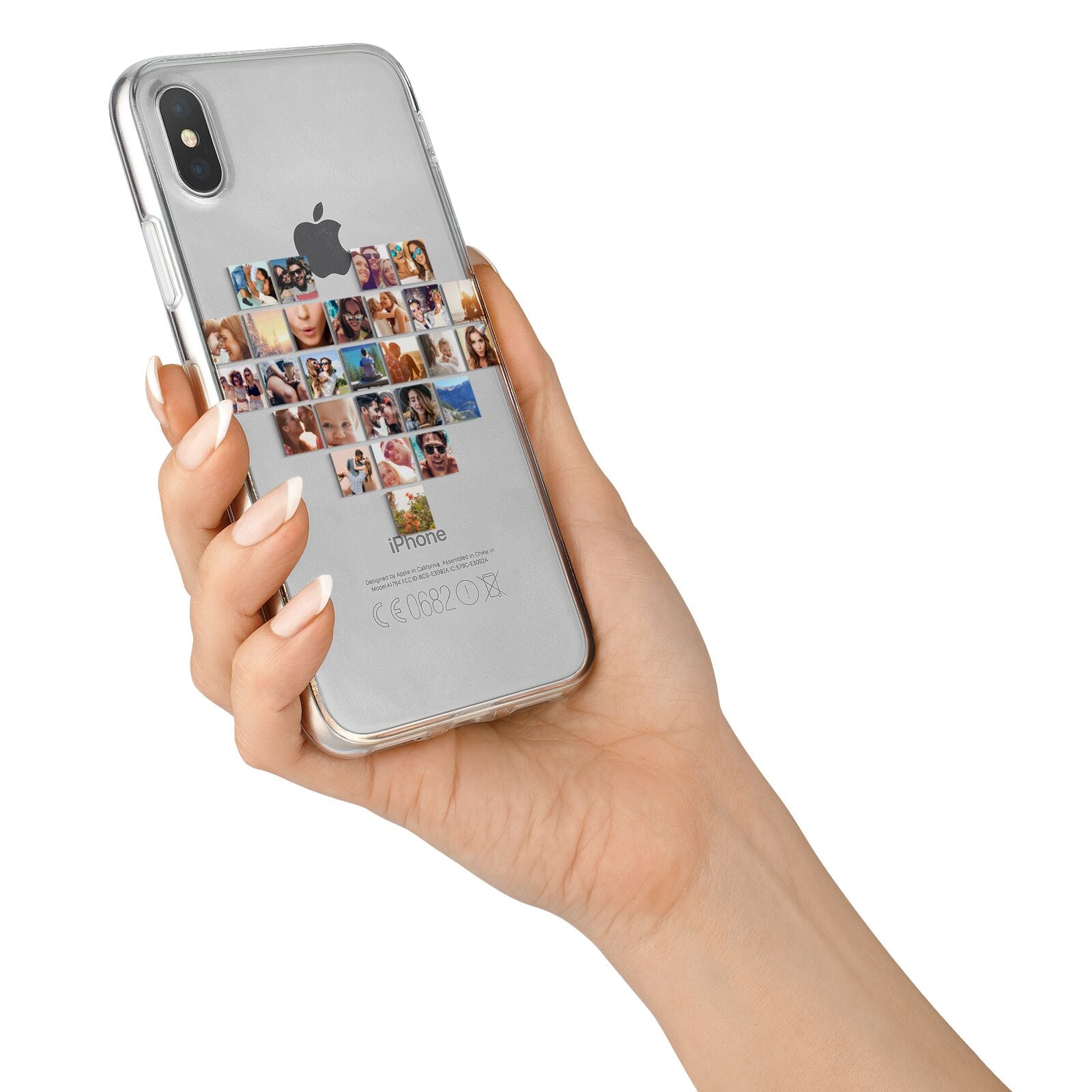 Large Heart Photo Montage Upload iPhone X Bumper Case on Silver iPhone Alternative Image 2