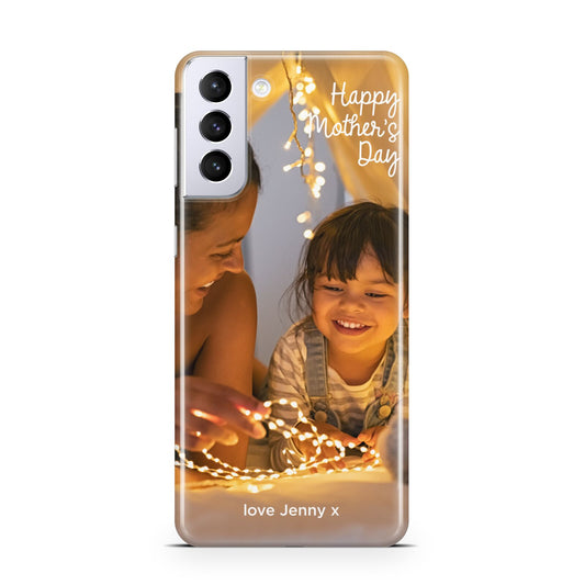 Large Mothers Day Photo with Name Samsung S21 Plus Phone Case