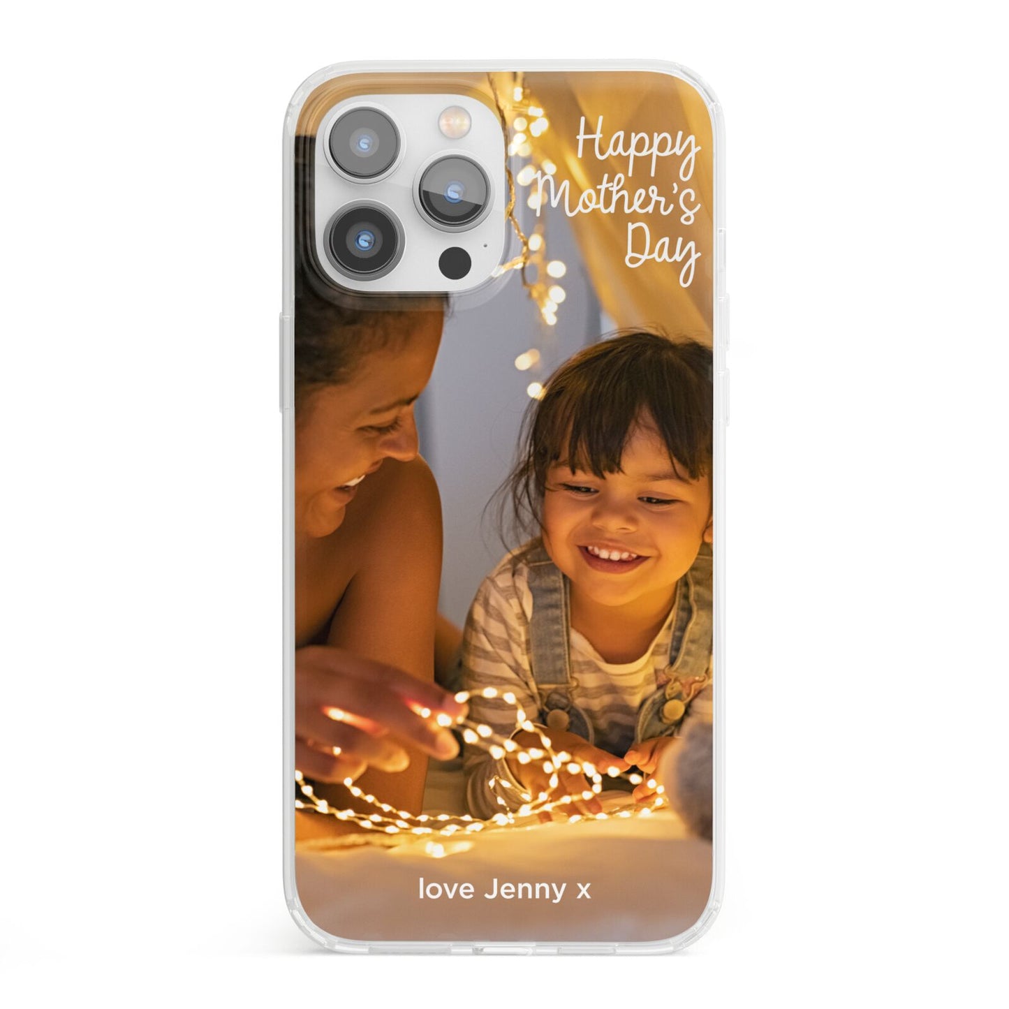 Large Mothers Day Photo with Name iPhone 13 Pro Max Clear Bumper Case