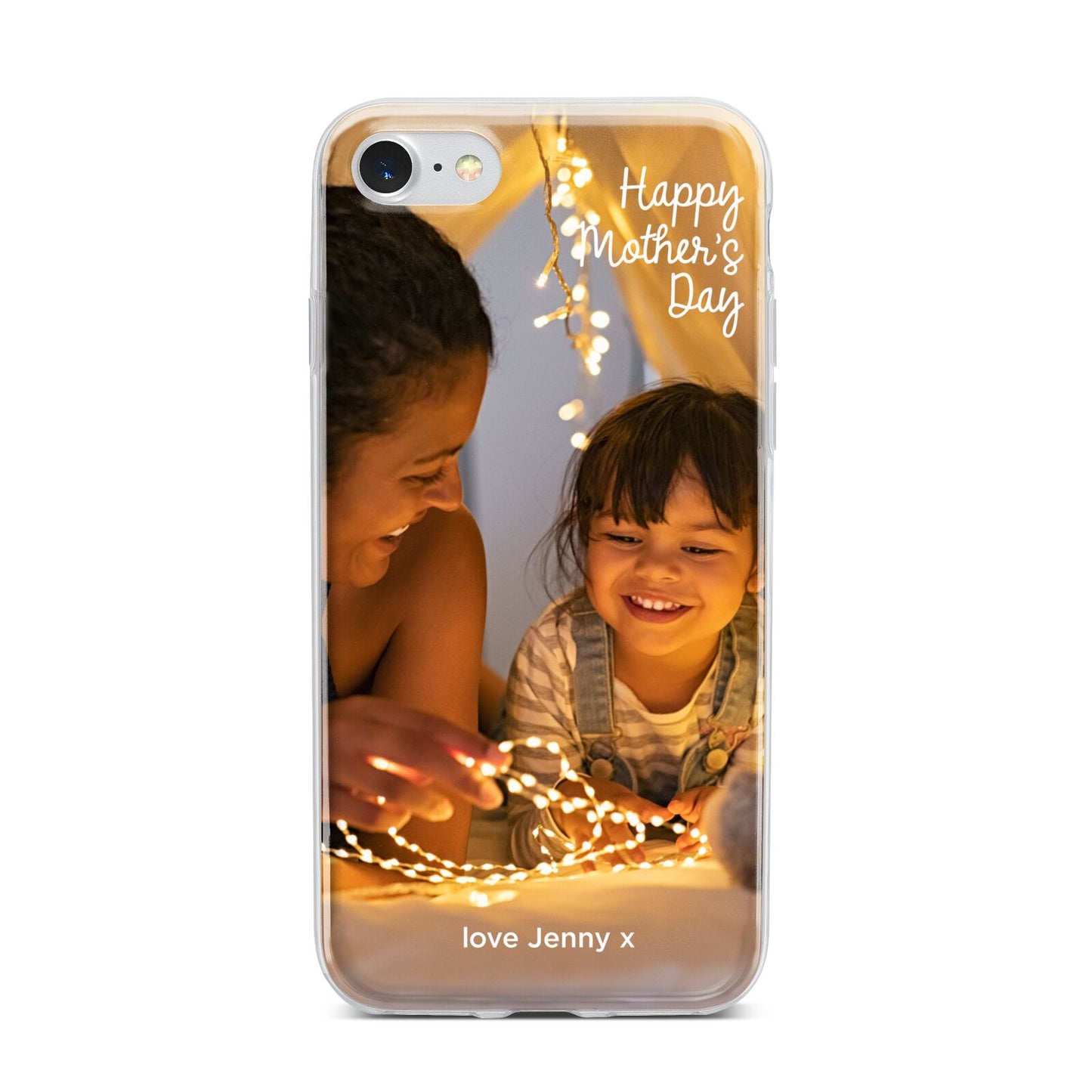 Large Mothers Day Photo with Name iPhone 7 Bumper Case on Silver iPhone