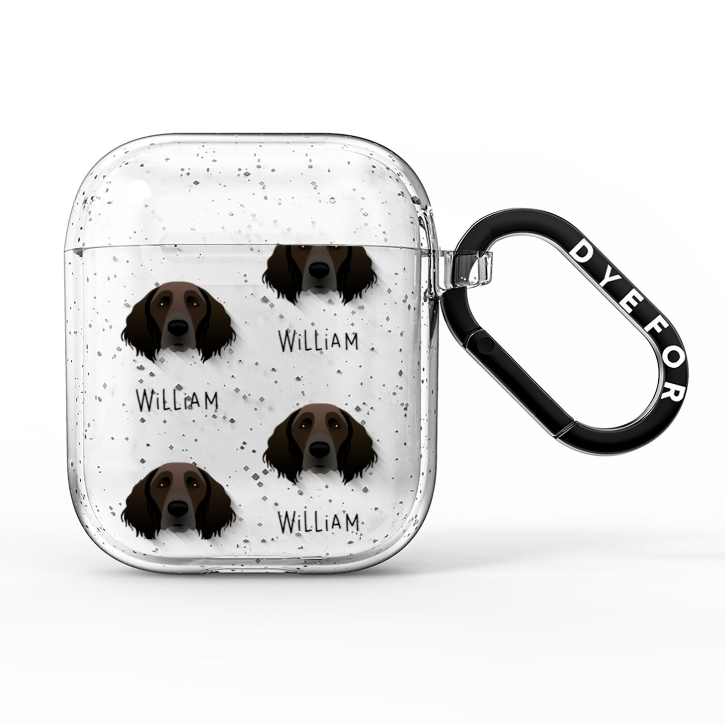 Large Munsterlander Icon with Name AirPods Glitter Case