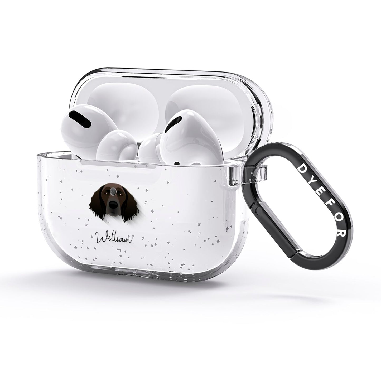 Large Munsterlander Personalised AirPods Glitter Case 3rd Gen Side Image