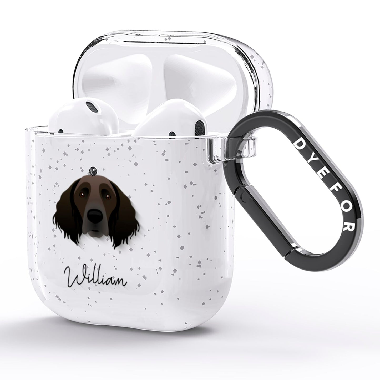 Large Munsterlander Personalised AirPods Glitter Case Side Image