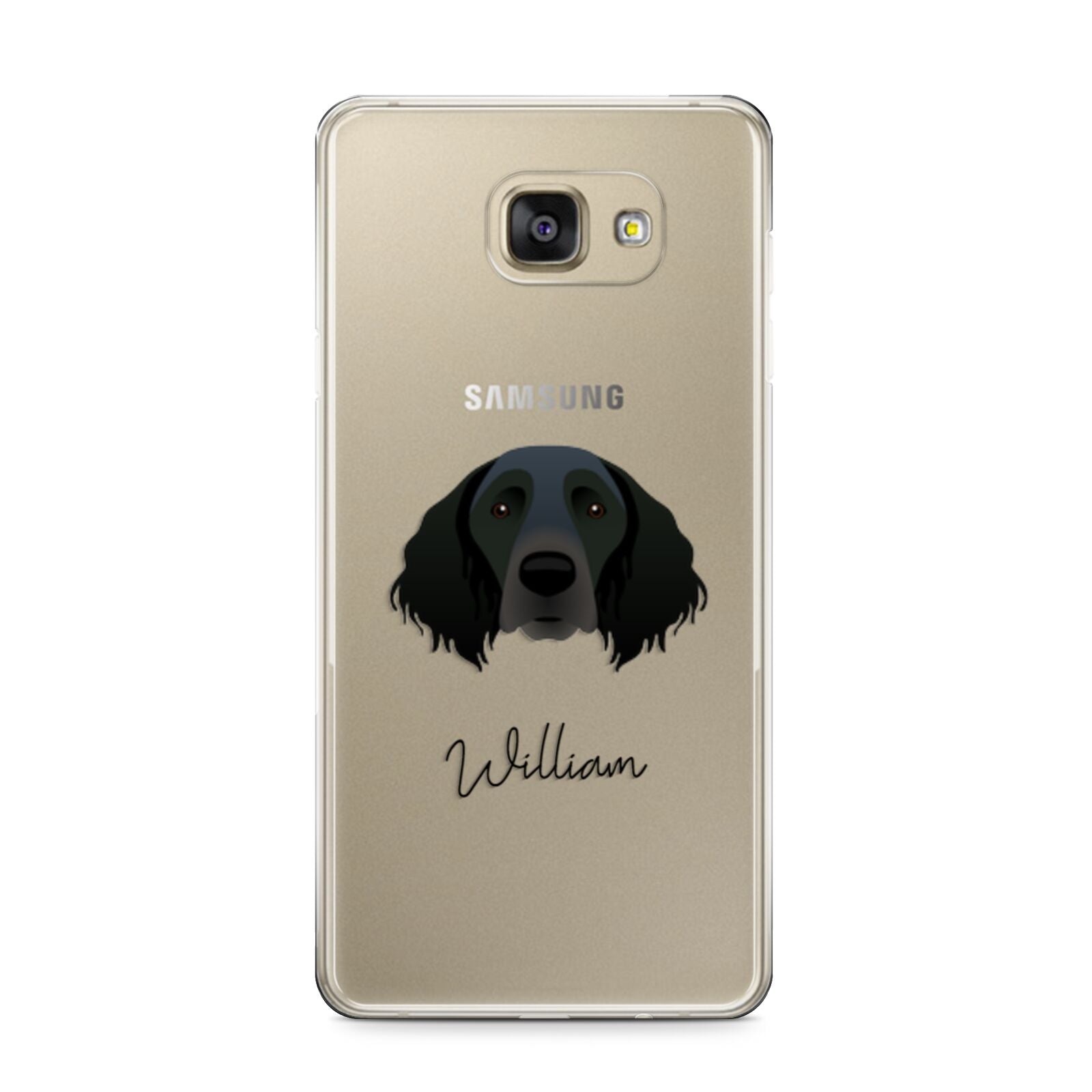 Large Munsterlander Personalised Samsung Galaxy A9 2016 Case on gold phone