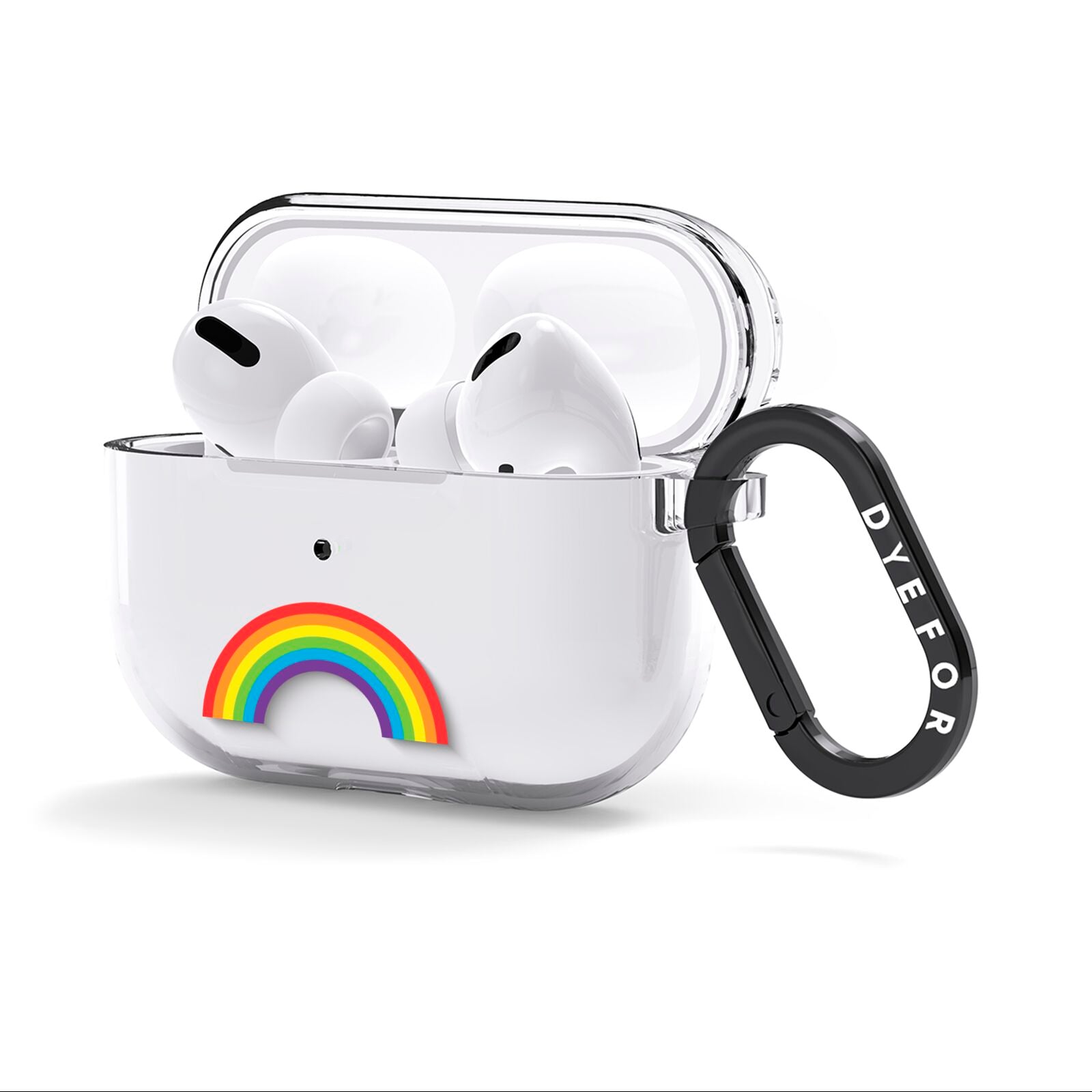 Large Rainbow AirPods Clear Case 3rd Gen Side Image