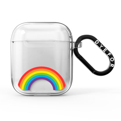 Large Rainbow AirPods Clear Case