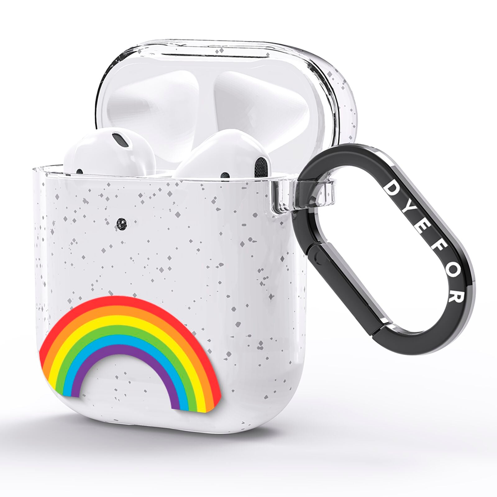 Large Rainbow AirPods Glitter Case Side Image