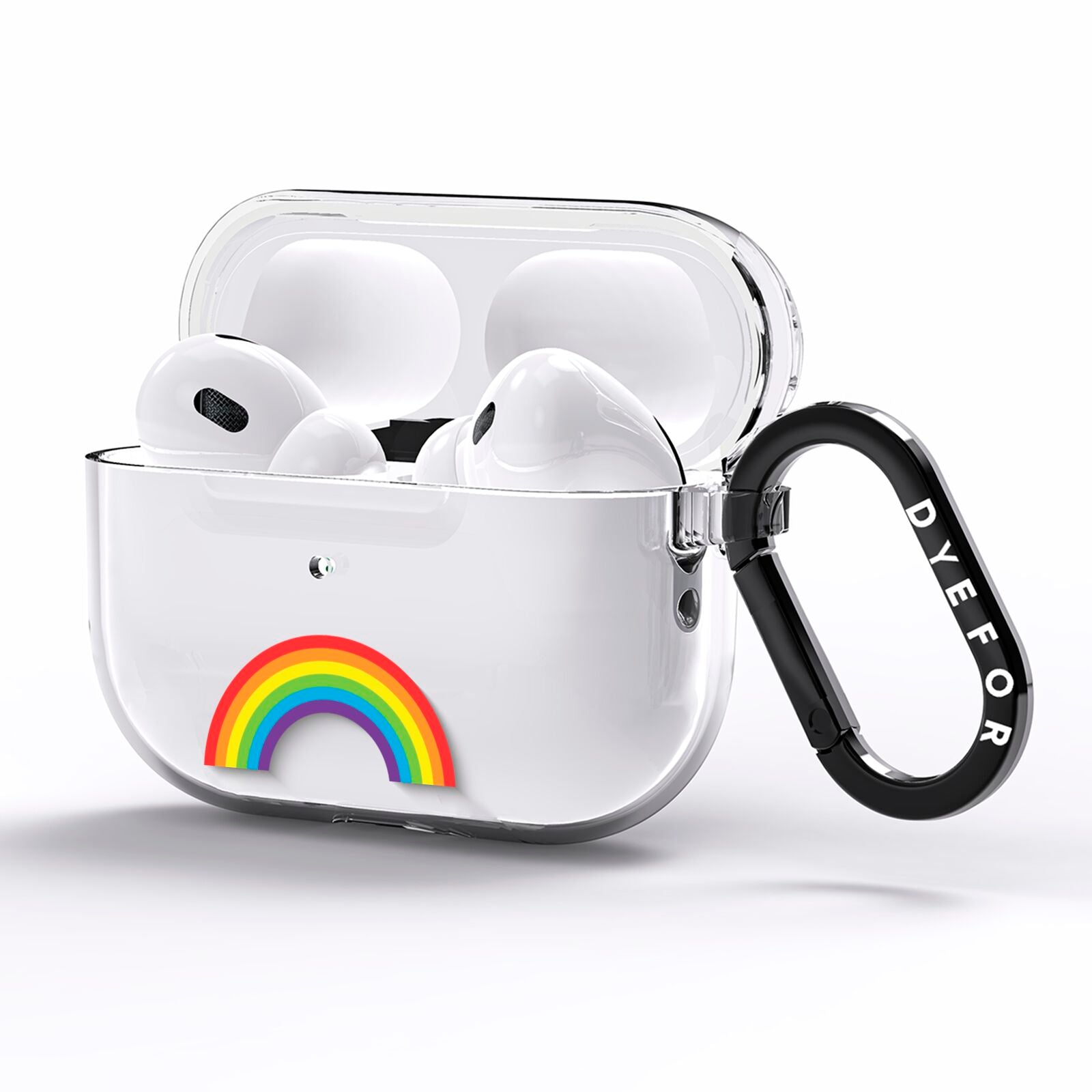 Large Rainbow AirPods Pro Clear Case Side Image