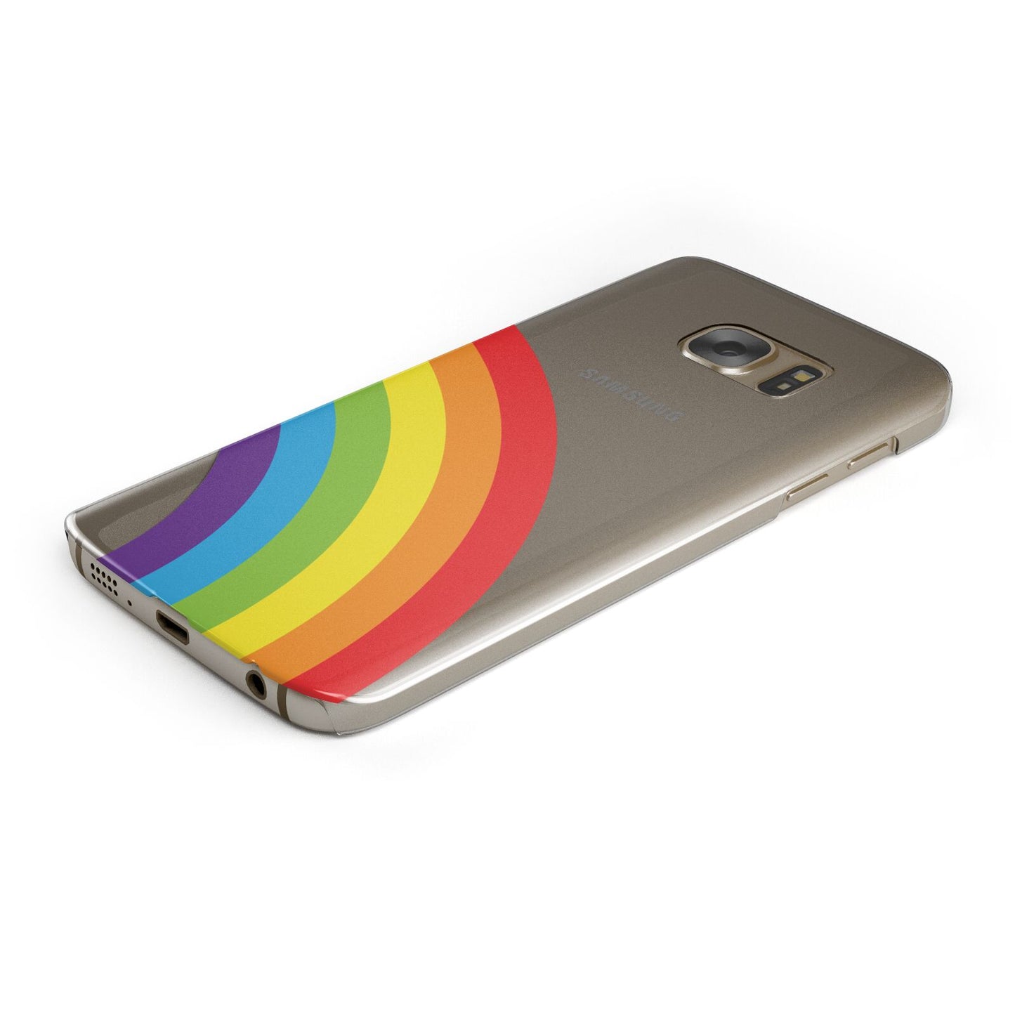 Large Rainbow Protective Samsung Galaxy Case Angled Image