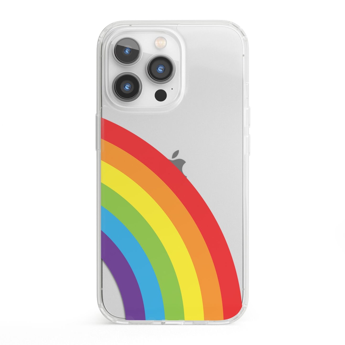 Large Rainbow iPhone 13 Pro Clear Bumper Case