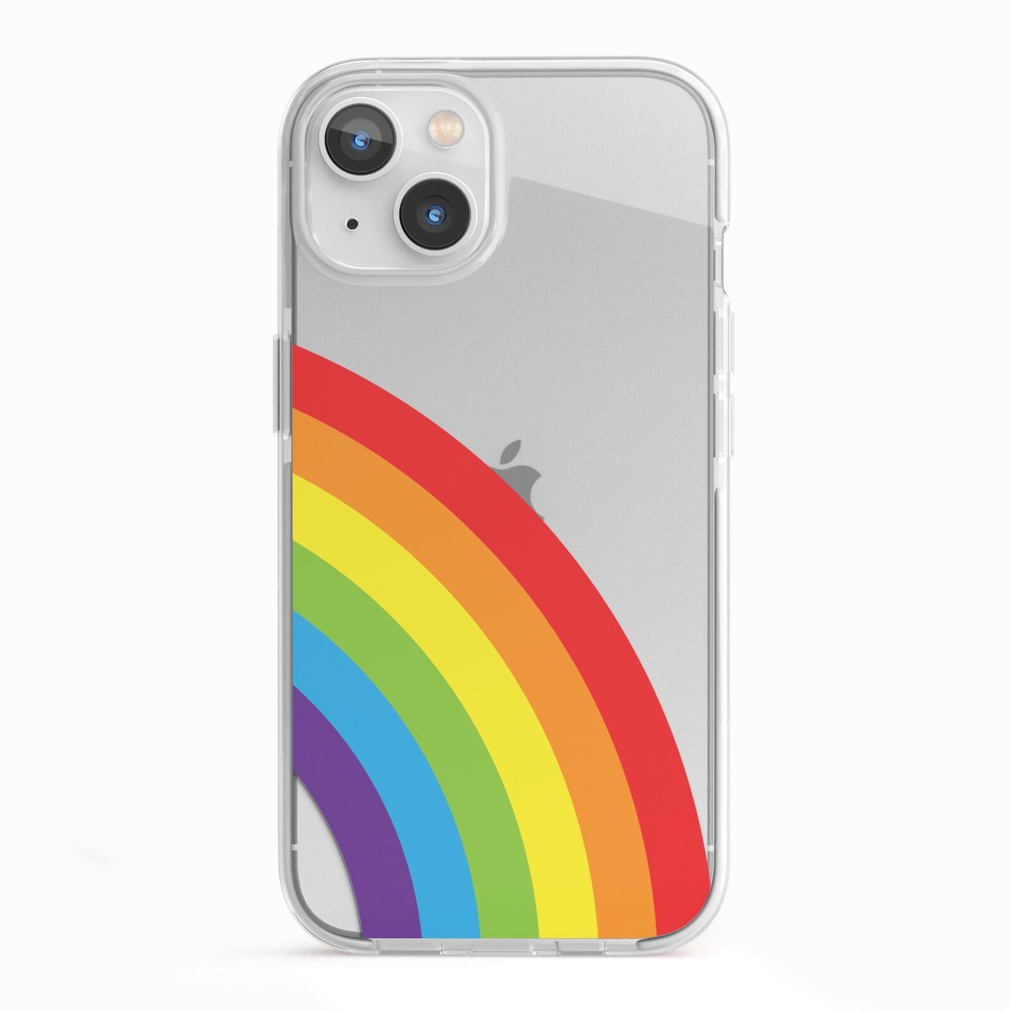 Large Rainbow iPhone 13 TPU Impact Case with White Edges