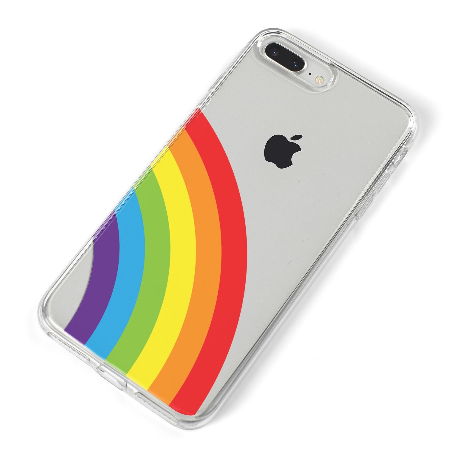 Large Rainbow iPhone 8 Plus Bumper Case on Silver iPhone Alternative Image