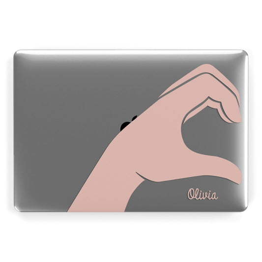 Left Hand in Half Heart with Name Apple MacBook Case