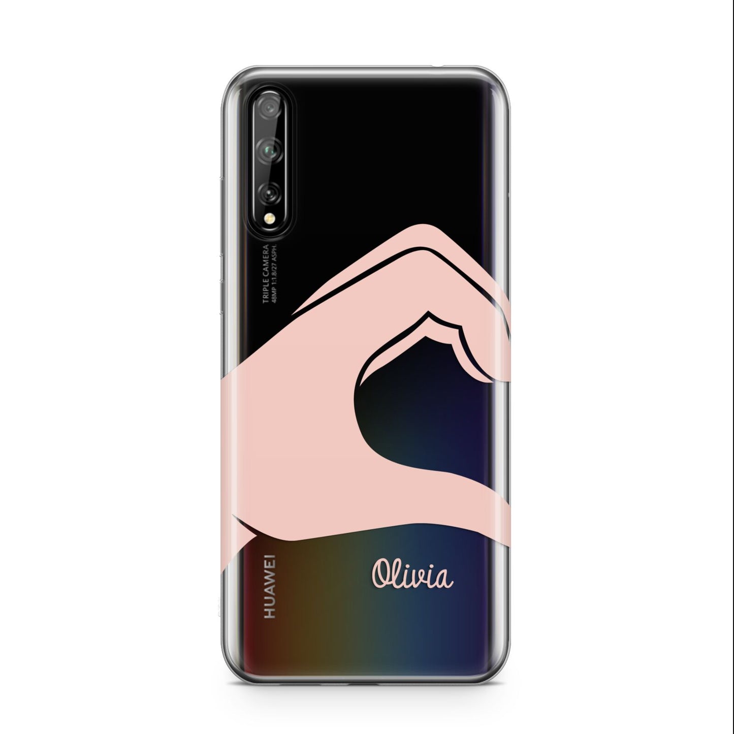 Left Hand in Half Heart with Name Huawei Enjoy 10s Phone Case