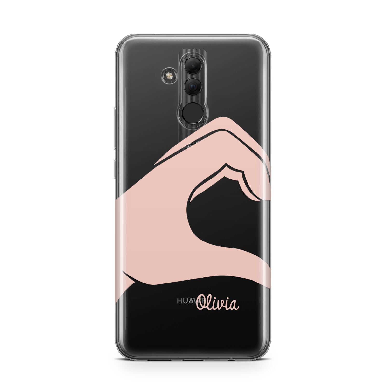 Left Hand in Half Heart with Name Huawei Mate 20 Lite