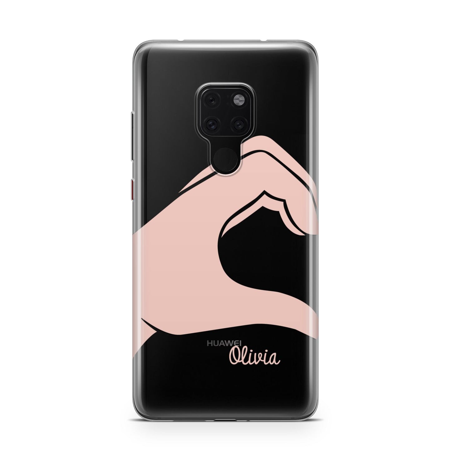 Left Hand in Half Heart with Name Huawei Mate 20 Phone Case