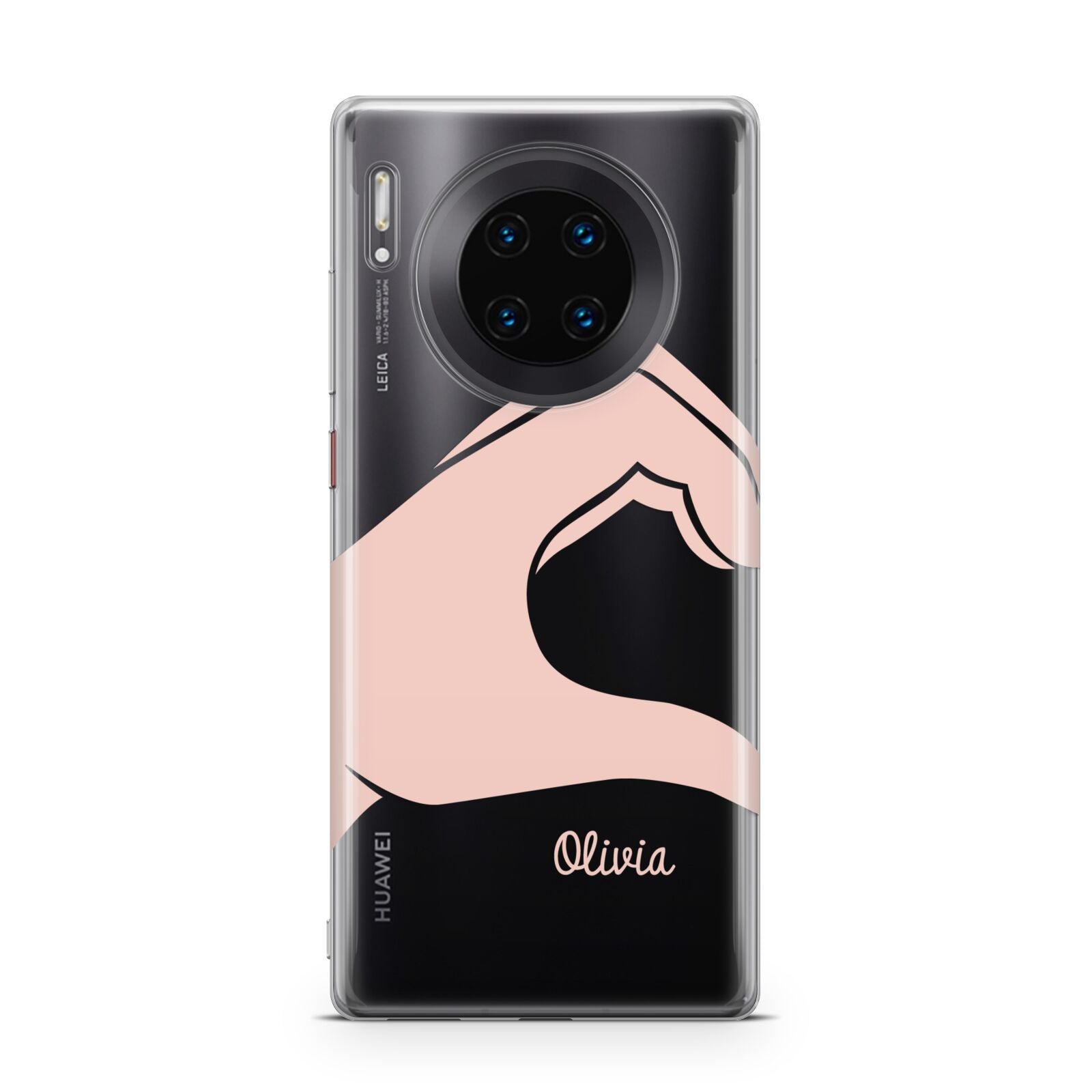 Left Hand in Half Heart with Name Huawei Mate 30 Pro Phone Case