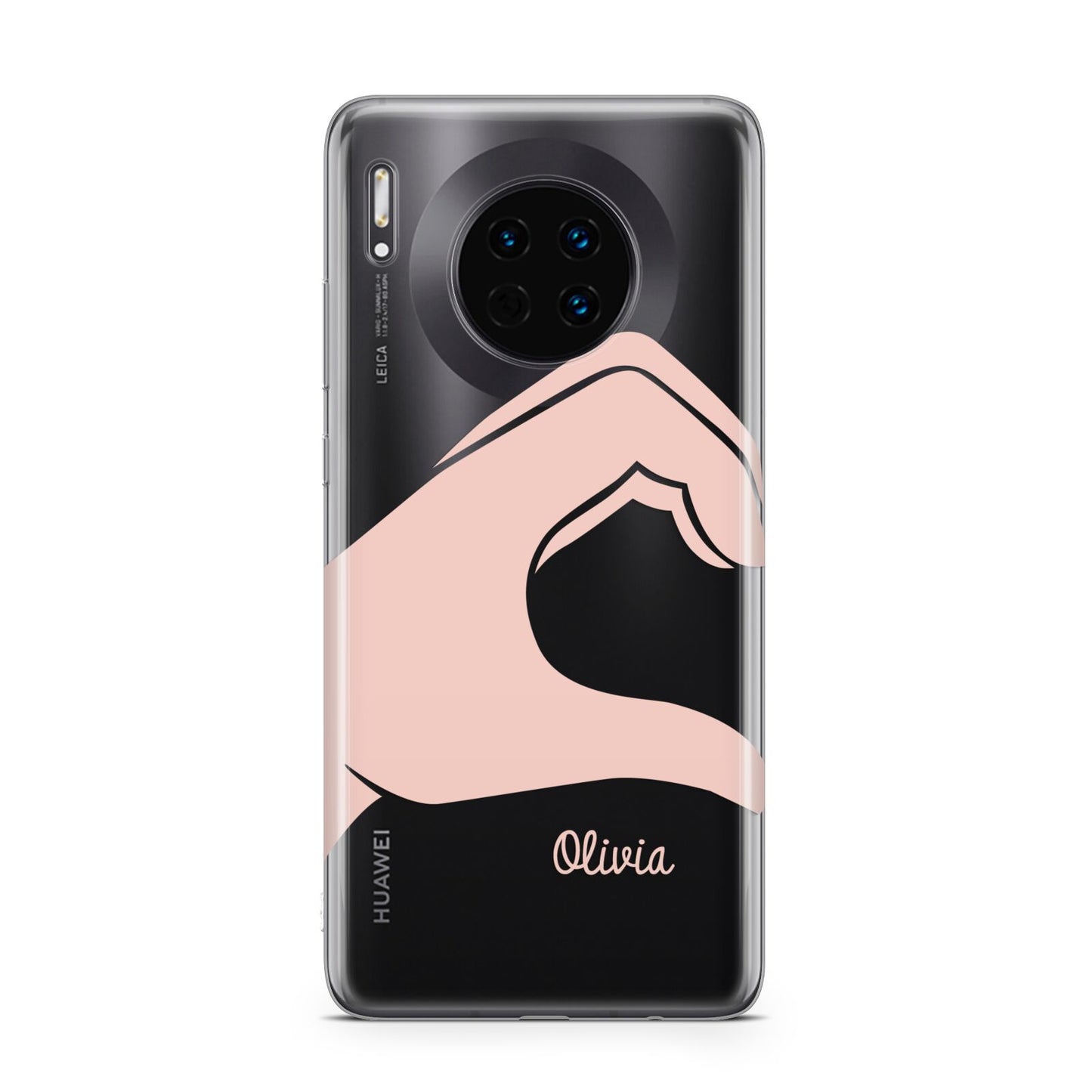 Left Hand in Half Heart with Name Huawei Mate 30