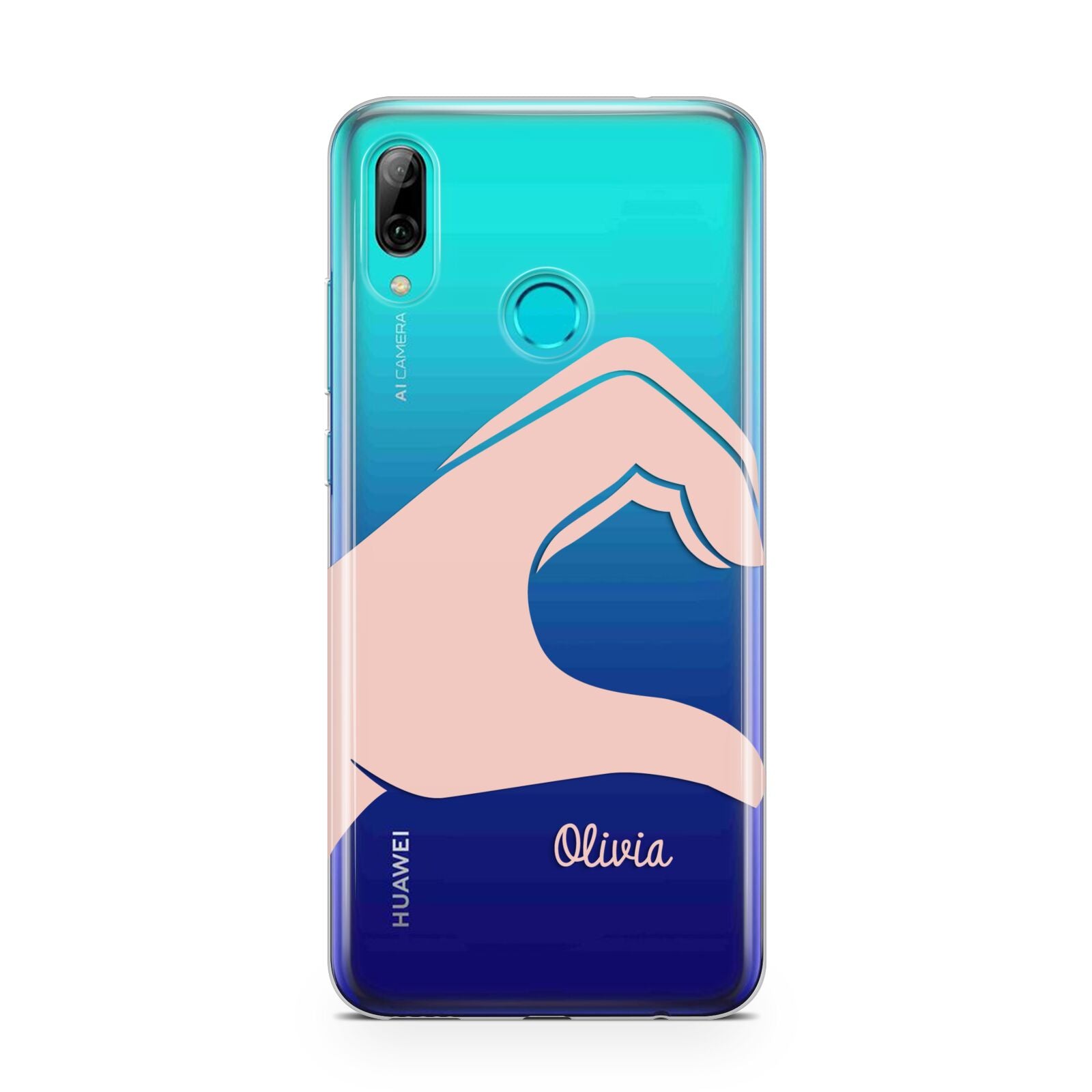 Left Hand in Half Heart with Name Huawei P Smart 2019 Case