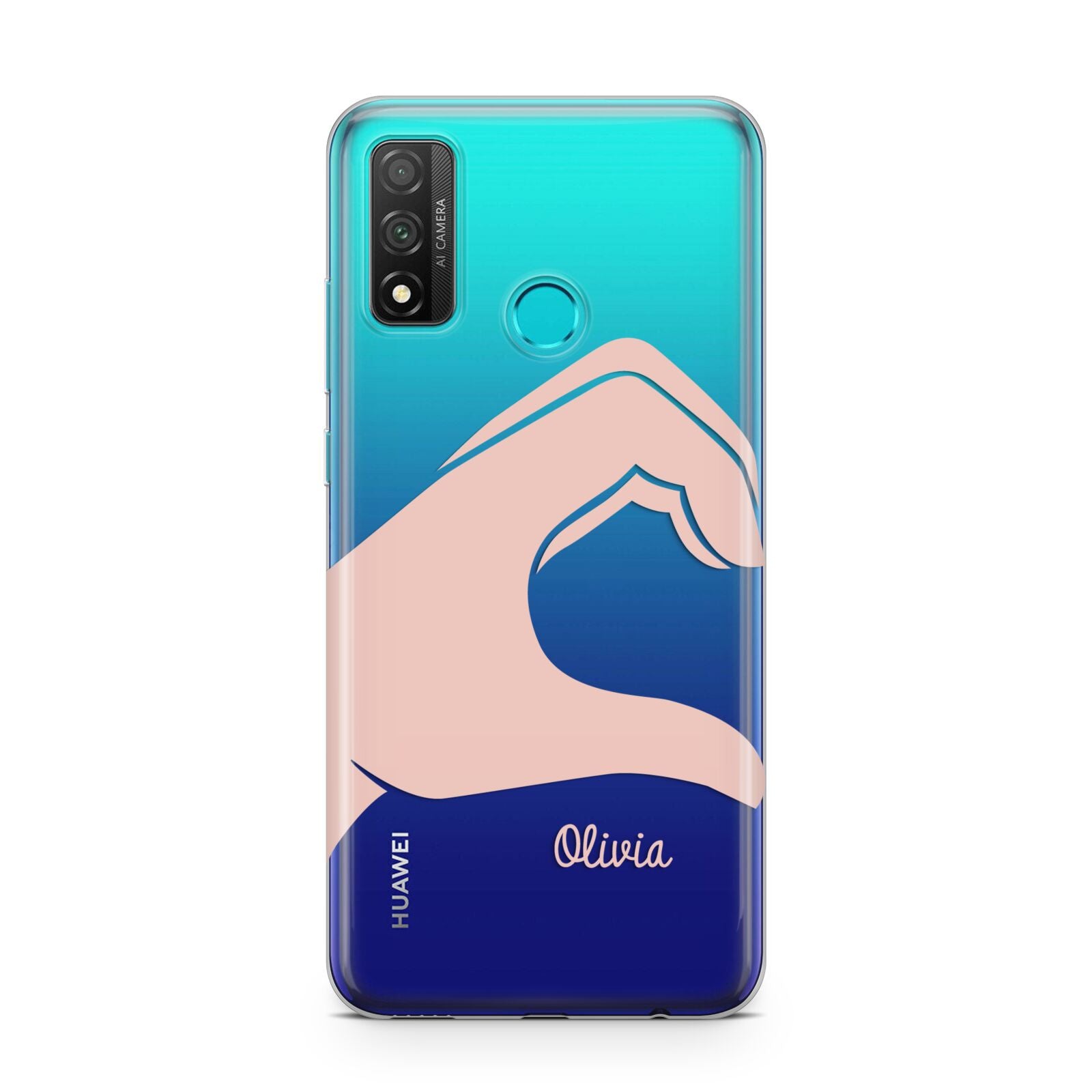 Left Hand in Half Heart with Name Huawei P Smart 2020