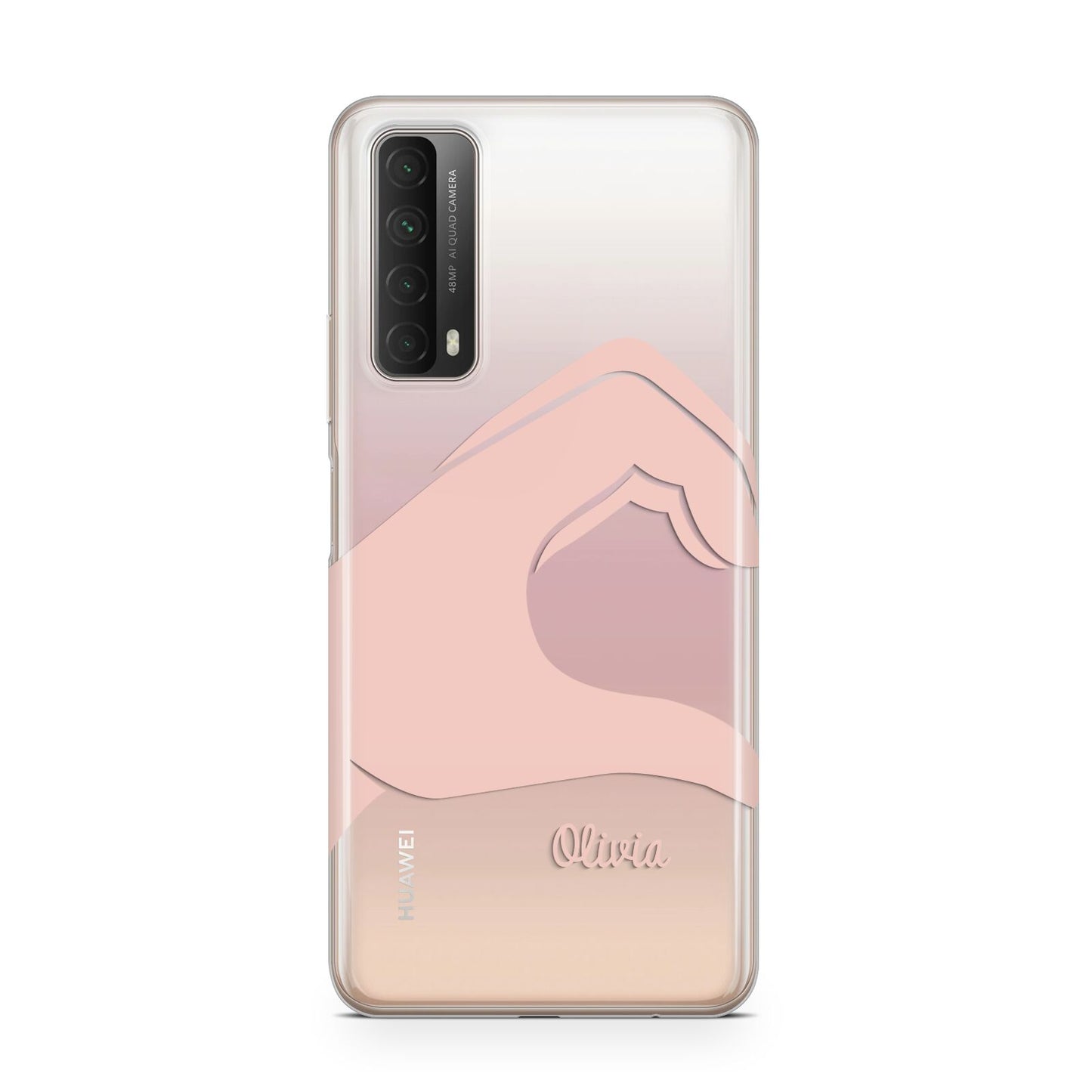 Left Hand in Half Heart with Name Huawei P Smart 2021