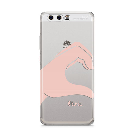 Left Hand in Half Heart with Name Huawei P10 Phone Case