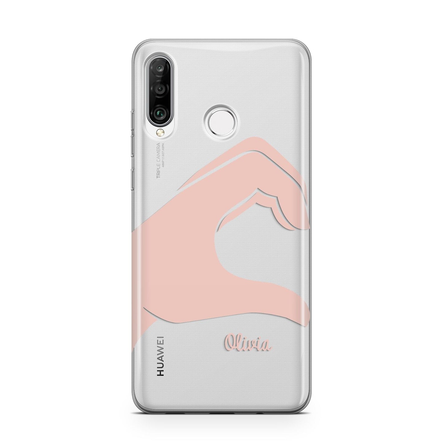 Left Hand in Half Heart with Name Huawei P30 Lite Phone Case