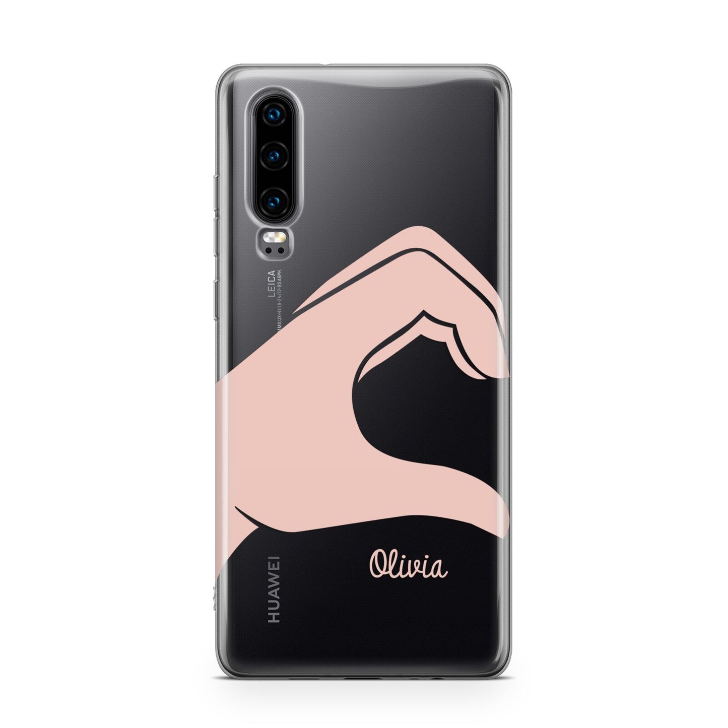 Left Hand in Half Heart with Name Huawei P30 Phone Case