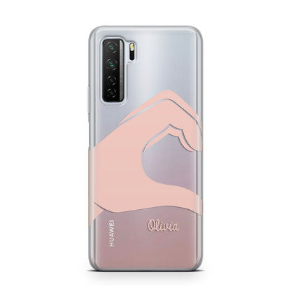 Left Hand in Half Heart with Name Huawei P40 Lite 5G Phone Case