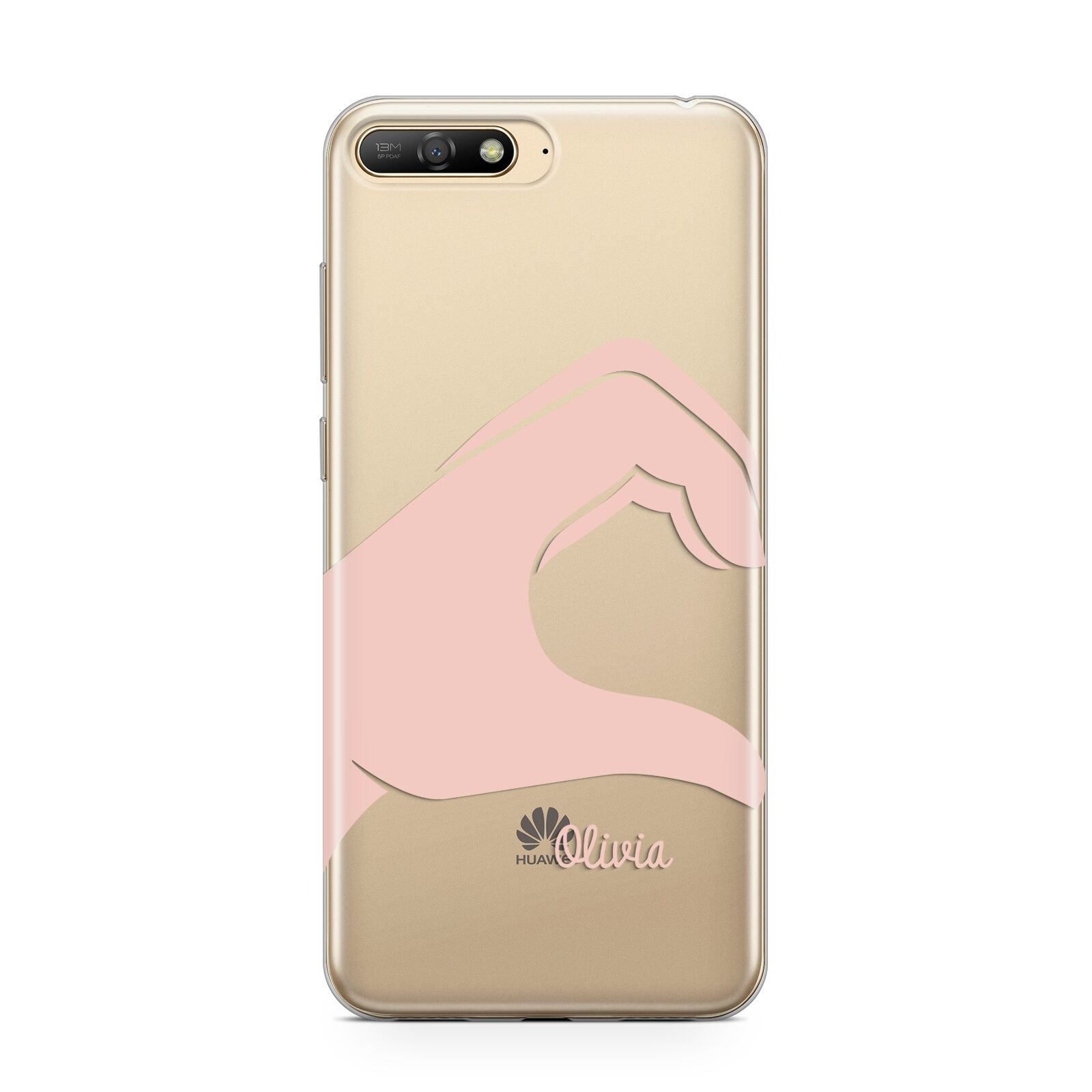 Left Hand in Half Heart with Name Huawei Y6 2018