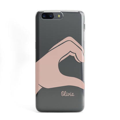 Left Hand in Half Heart with Name OnePlus Case