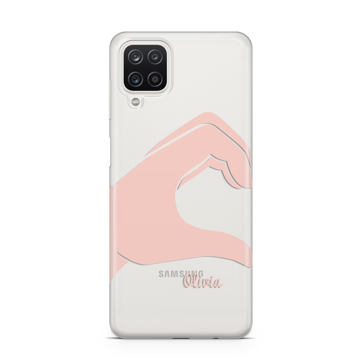 Left Hand in Half Heart with Name Samsung A12 Case