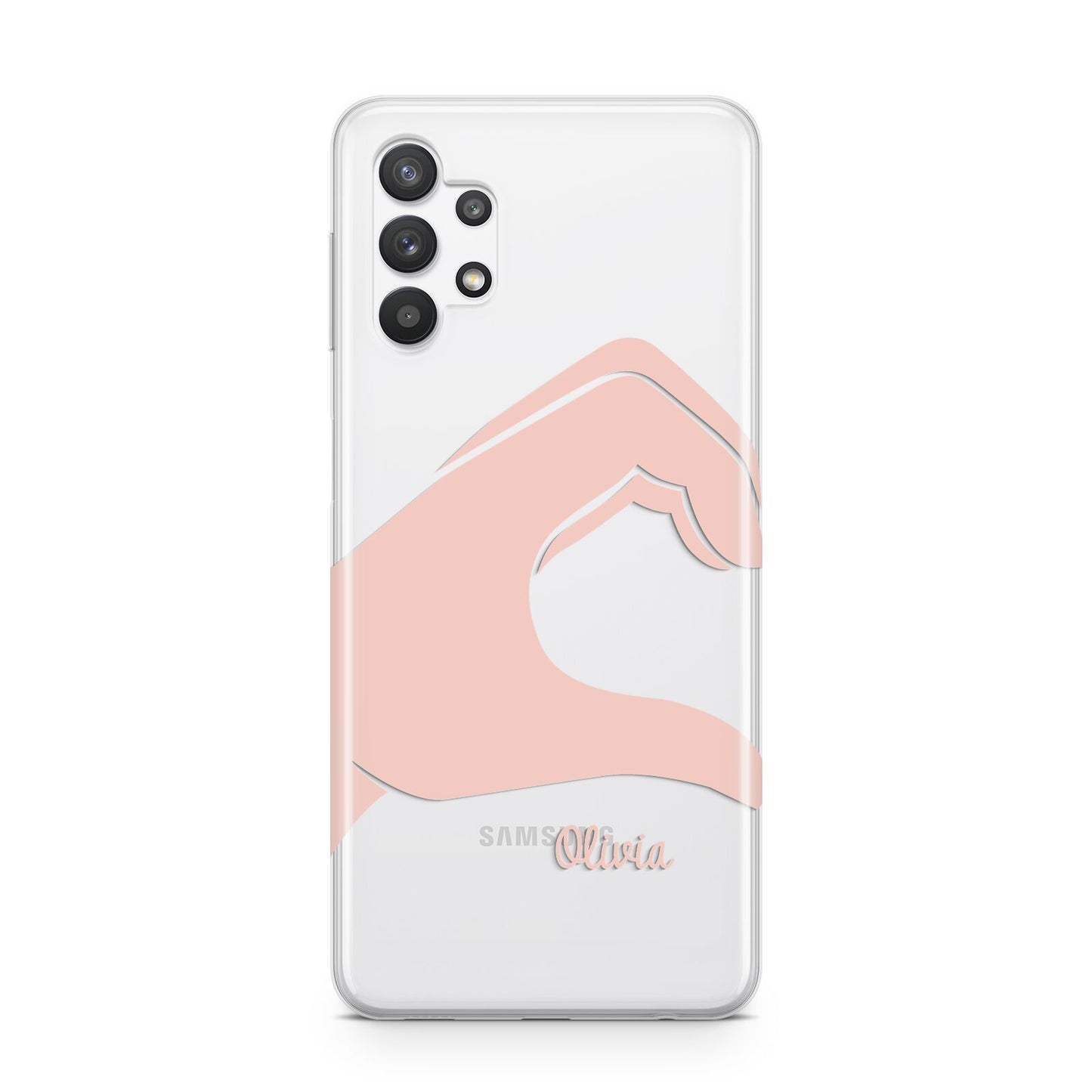 Left Hand in Half Heart with Name Samsung A32 5G Case