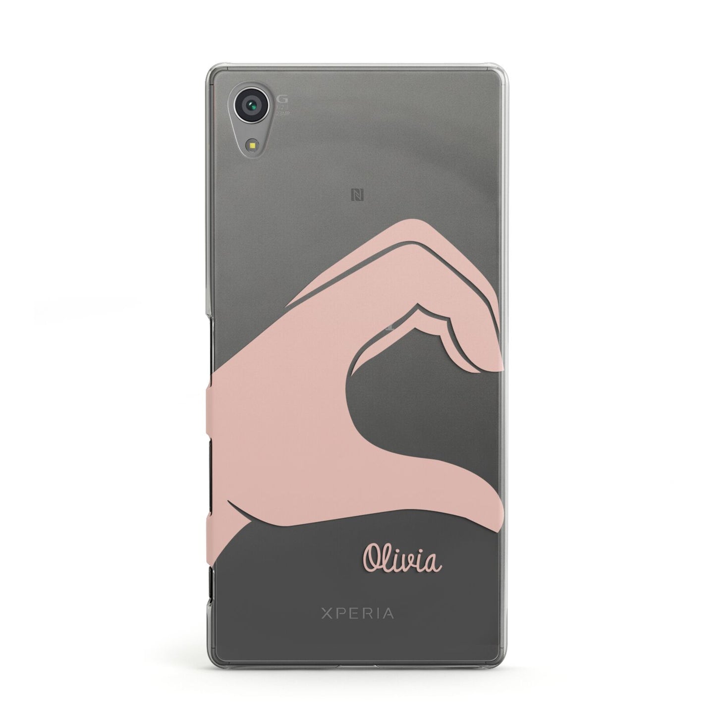 Left Hand in Half Heart with Name Sony Xperia Case