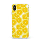 Lemon Fruit Slices Apple iPhone Xs Max Impact Case White Edge on Silver Phone