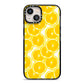 Lemon Fruit Slices iPhone 13 Black Impact Case on Silver phone