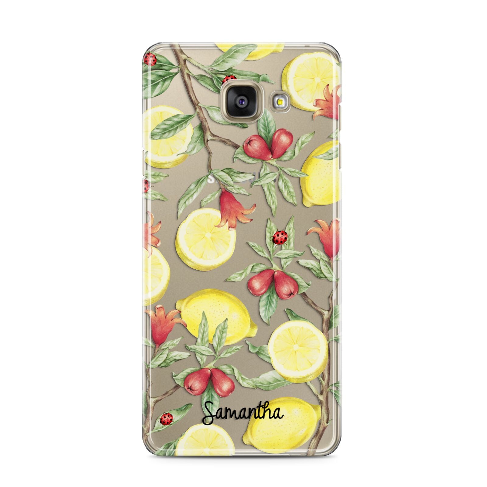 Lemon Tree with Name Samsung Galaxy A3 2016 Case on gold phone