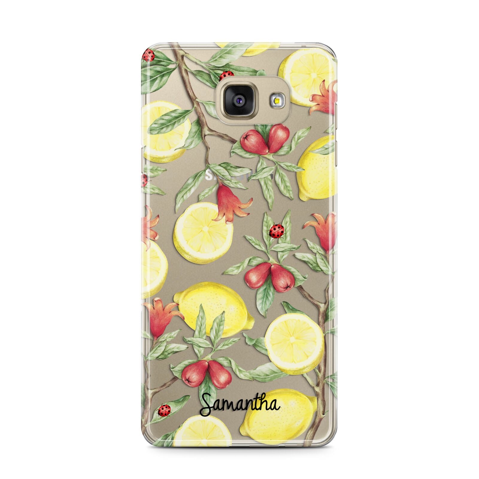 Lemon Tree with Name Samsung Galaxy A7 2016 Case on gold phone