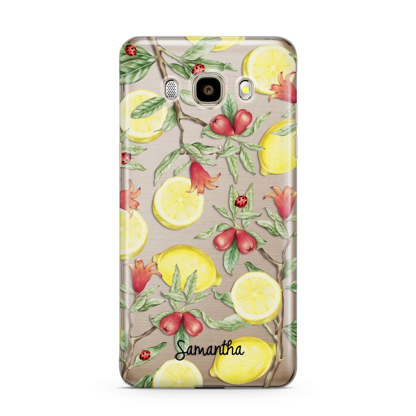 Lemon Tree with Name Samsung Galaxy J7 2016 Case on gold phone