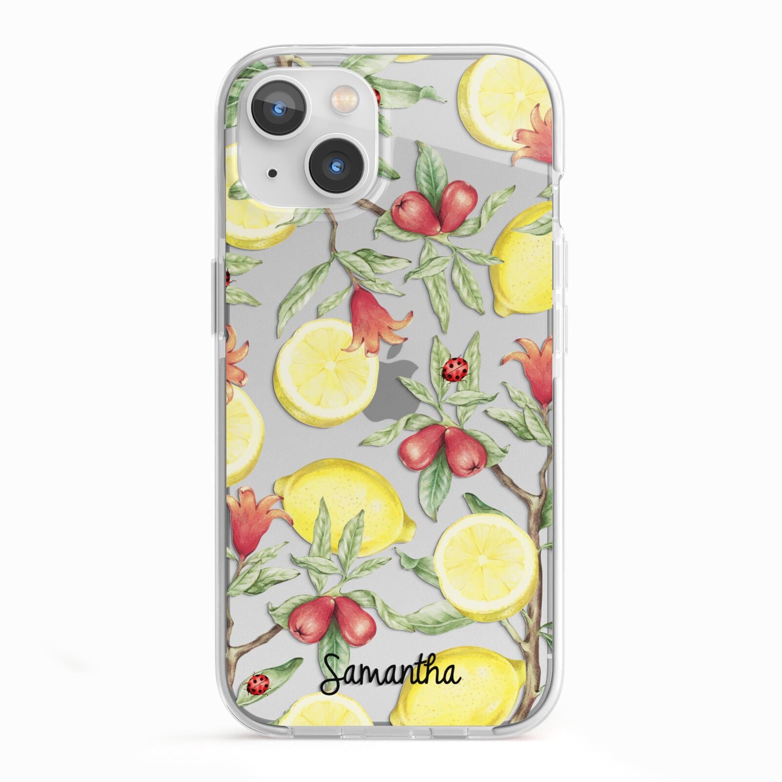 Lemon Tree with Name iPhone 13 TPU Impact Case with White Edges