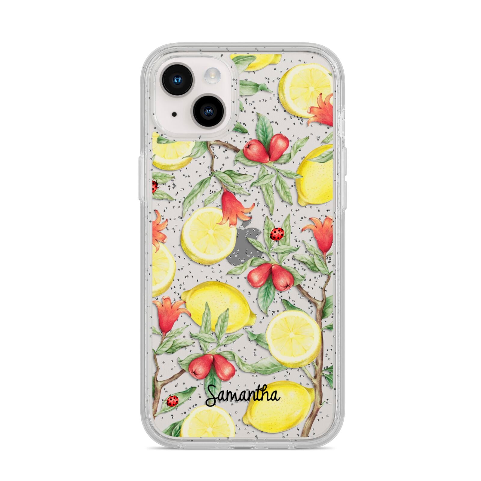 Lemon Tree with Name iPhone 14 Plus Glitter Tough Case Starlight