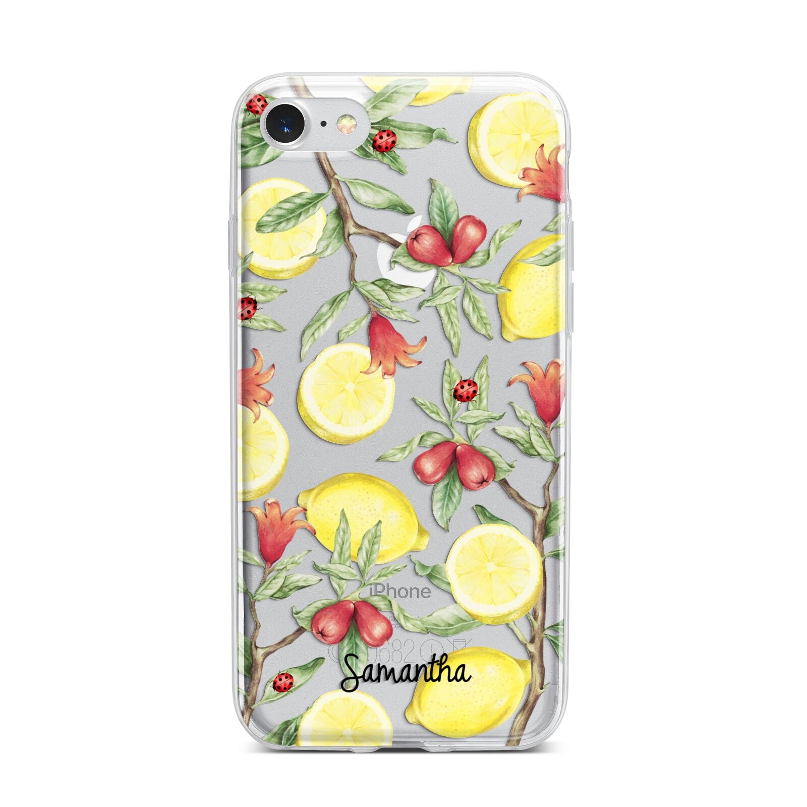 Lemon Tree with Name iPhone 7 Bumper Case on Silver iPhone