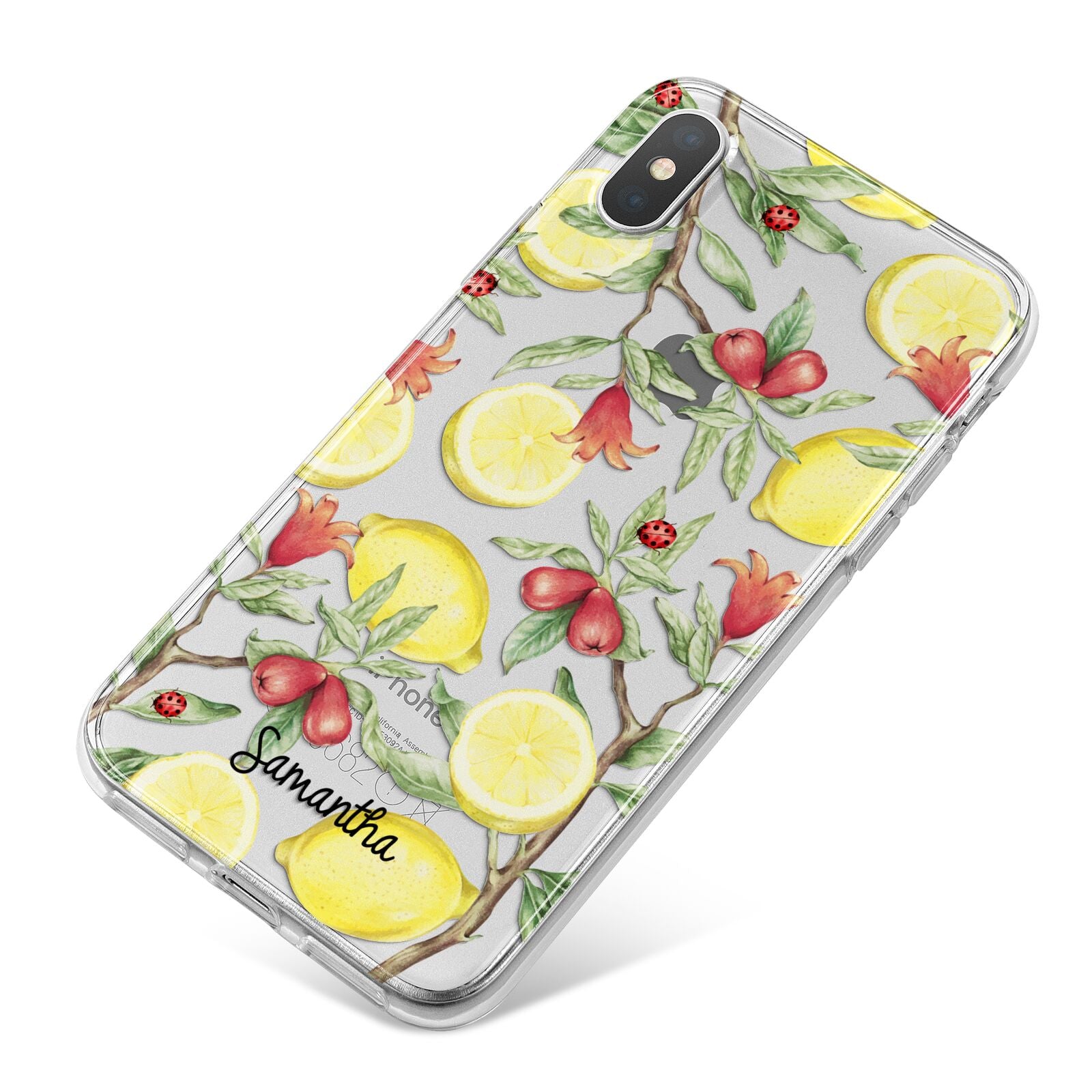 Lemon Tree with Name iPhone X Bumper Case on Silver iPhone