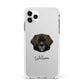 Leonberger Personalised Apple iPhone 11 Pro Max in Silver with White Impact Case