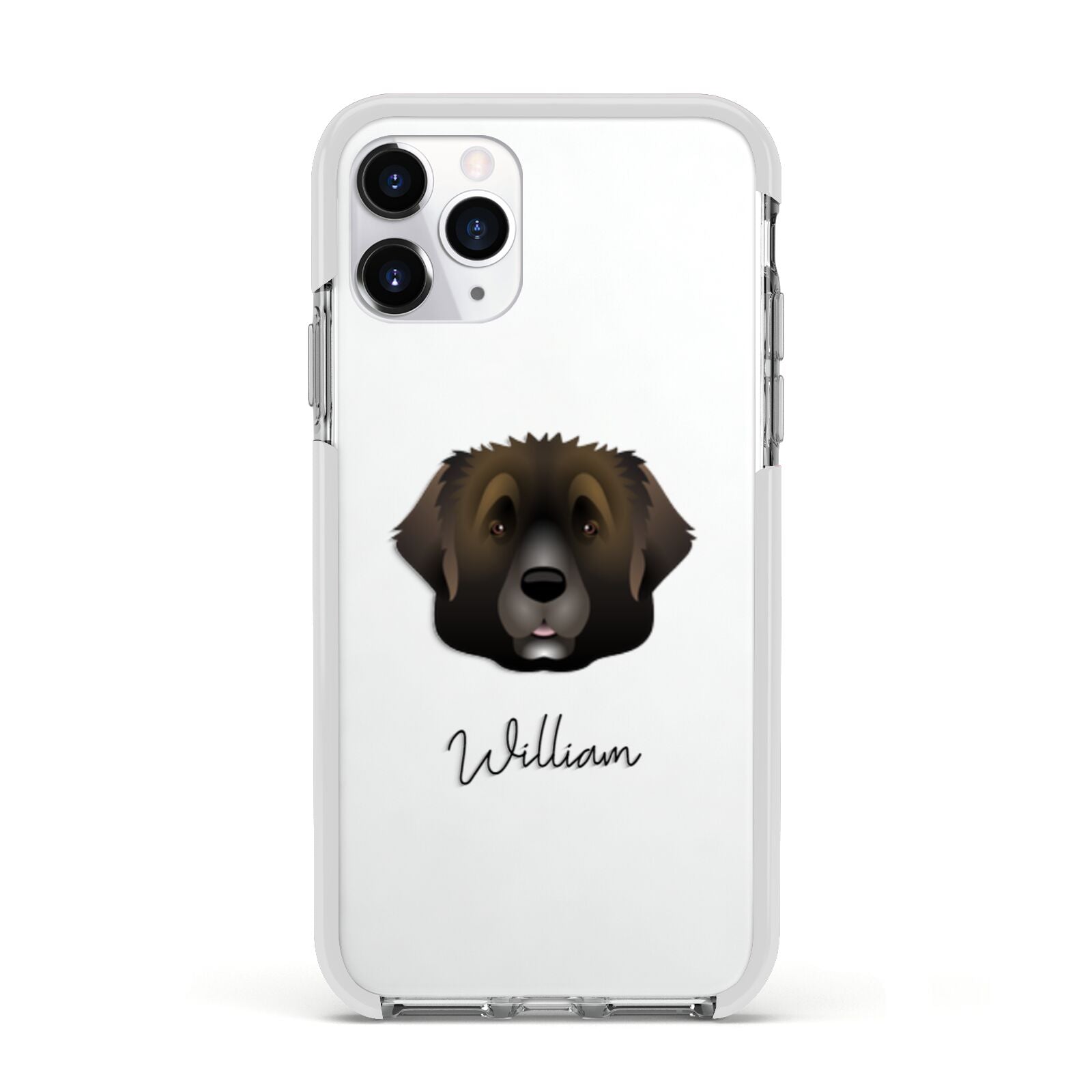 Leonberger Personalised Apple iPhone 11 Pro in Silver with White Impact Case