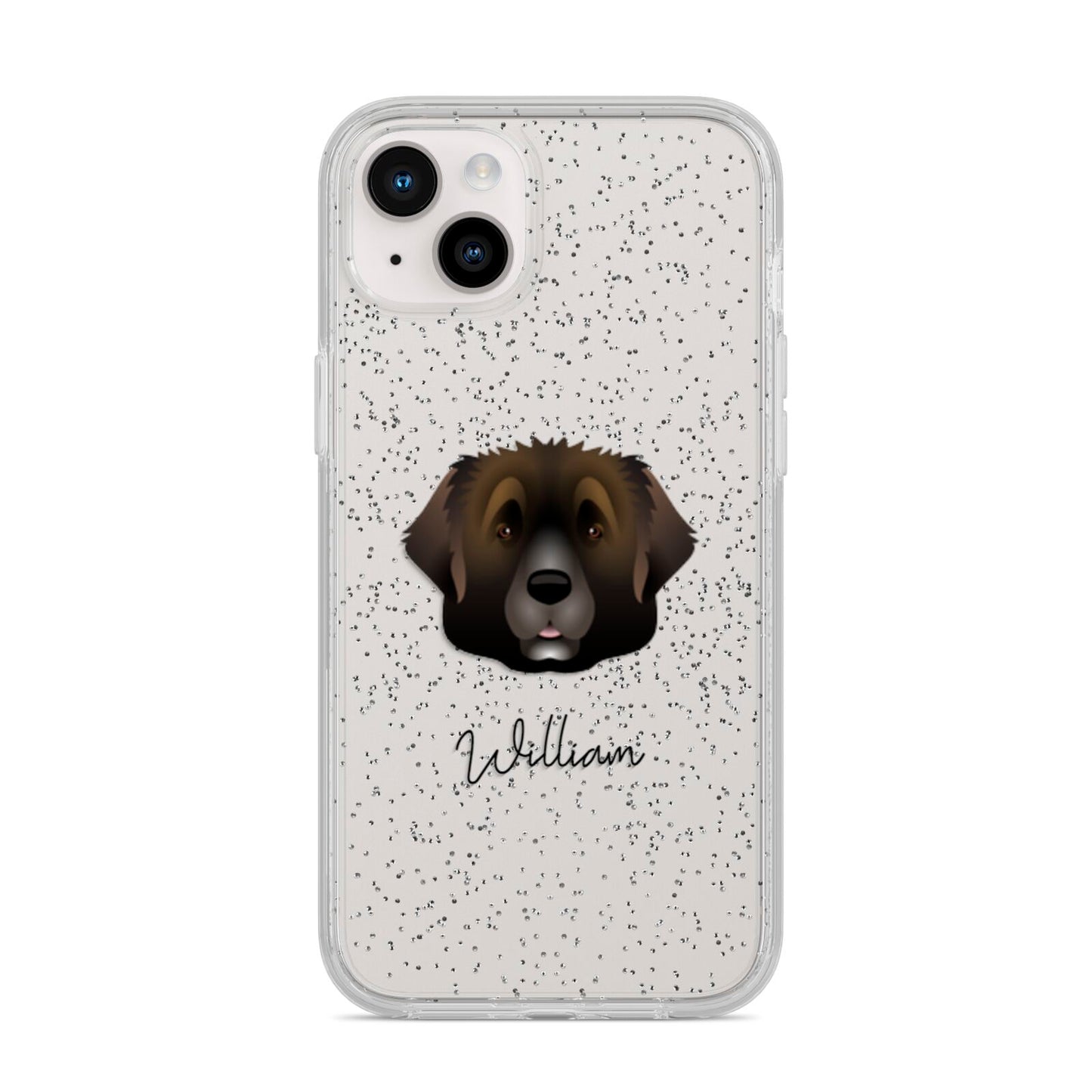 Leonberger Personalised iPhone 14 Plus Glitter Tough Case Starlight