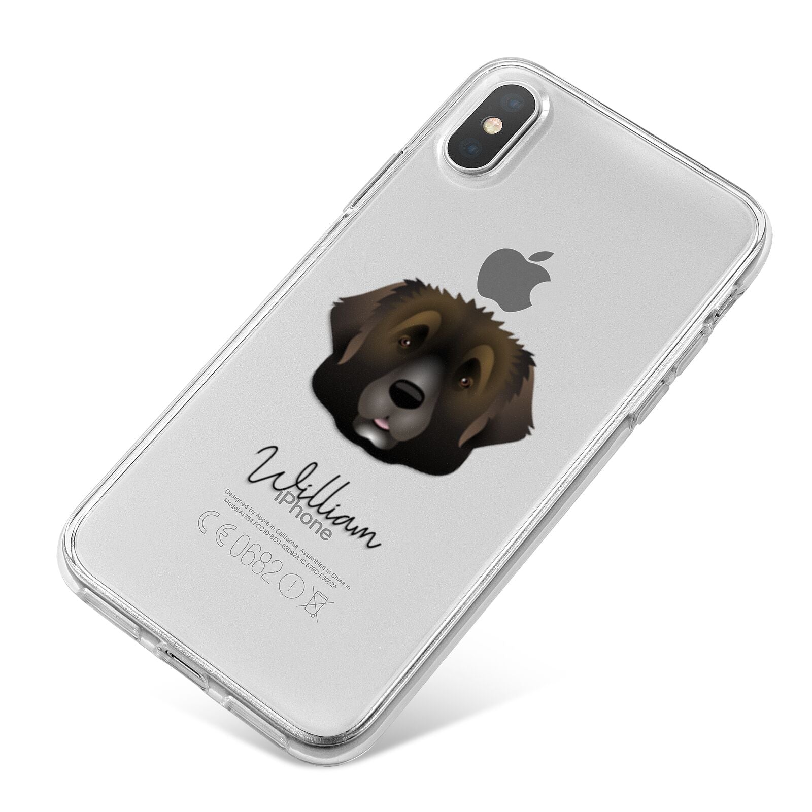 Leonberger Personalised iPhone X Bumper Case on Silver iPhone