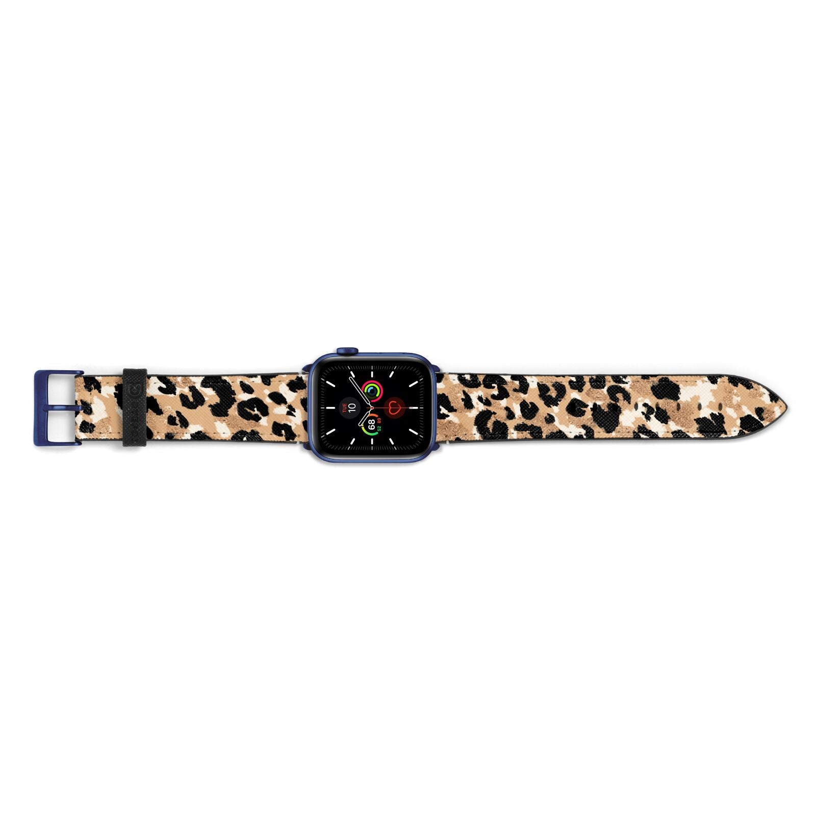 Leopard Print Apple Watch Strap Landscape Image Blue Hardware