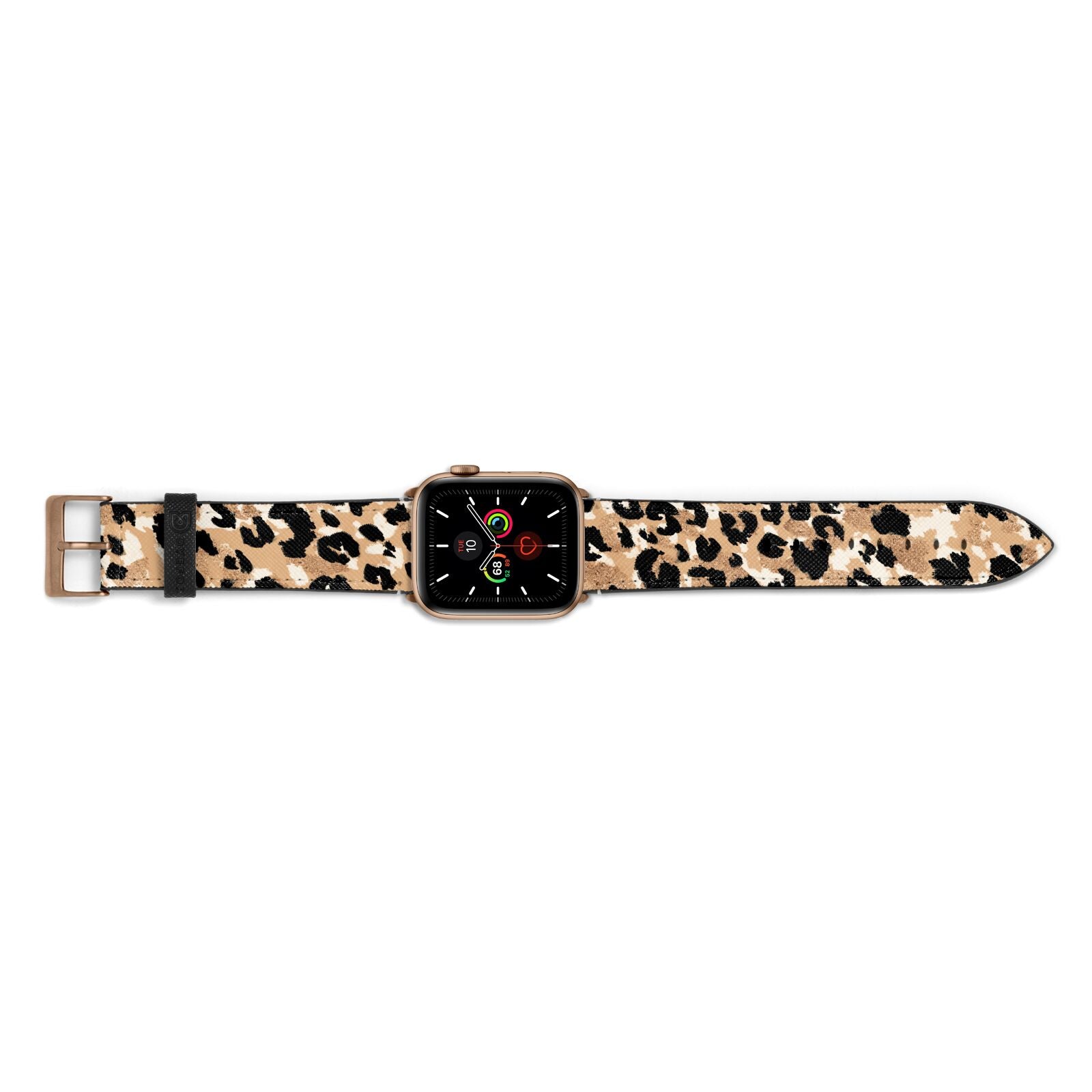 Leopard Print Apple Watch Strap Landscape Image Gold Hardware